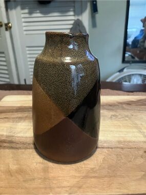 Vintage Pottery Craft Stoneware Dip Glazed Vase